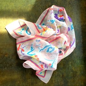 Vintage pink rectangular scarf